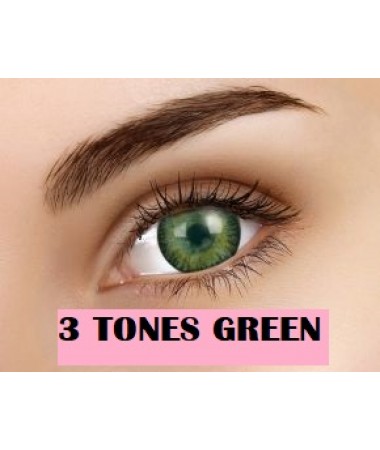 3 Tones Green Contact Lens 90 days 